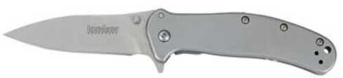 Kershaw Zing SS Folding Knife 3" 8CR13MOV Bead-Blasted 410 Plain Drop Point SpeedSafe Flipper Frame Lock Re
