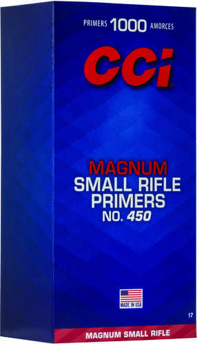 Click to see larger image. CCI 450 Magnum Small Rifle Primers Box of 1000