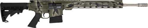 GLFA <span style="font-weight:bolder; ">AR10</span> Semi-Automatic Rifle 6.5 Creedmoor 20" Barrel (1)-10Rd Magazine Cerakote Black Collapsable Stock Pursuit Green Camo Finish