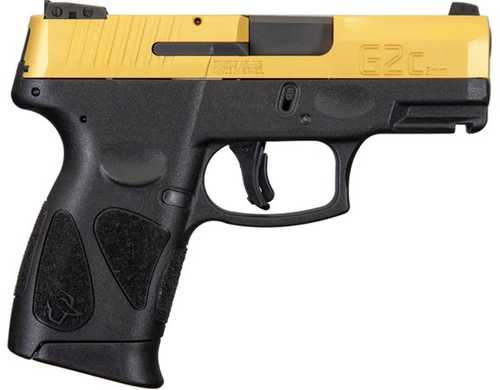 Taurus G2C Semi-Automatic Pistol 9mm Luger 3.25" Barrel (2)-10Rd Magazines Gold PVD Slide Black Polymer Finish