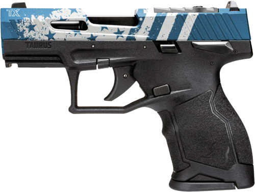 Taurus TX-22 Compact Semi-Automatic Pistol .22 Long Rifle 3.6" Barrel (2)-13Rd Magazine Blue US Flag On Slide Black Polymer Finish