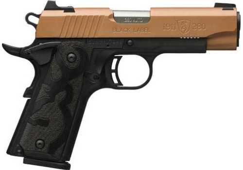 Browning 1911-380 Black Label Semi-Automatic Pistol .380 ACP 3.58" Barrel (2)-8Rd Magazines Wood Grips Copper Slide Black Finish