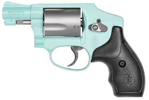 Smith & Wesson 642 Double Action Revolver .38 Special 1.88" Barrel 5 Round Capacity Black Synthetic Grips Robin's Egg Blue Cerakote Finish