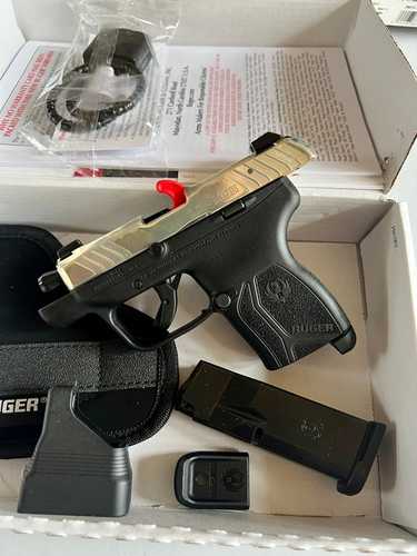 Ruger LCP MAX Semi-Automatic Pistol .380 ACP 2.8" Barrel (1)-10Rd Magazine Champagne Slide Black Finish