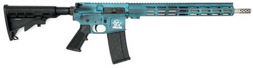 Great Lakes Firearms AR-15 Semi-Automatic Rifle .223 Wylde 16" Barrel (1)-30Rd Magazine Black Polymer Grips Battleworn Teal Finish