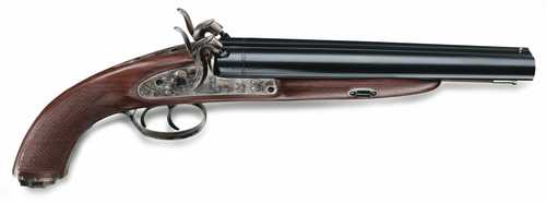HOWDAH HUNTER PERCUSSION SHOTGUN PISTOL 11-1/4" Barrels .50 Caliber Case Hard Reciever Walnut pistol Grip Stock