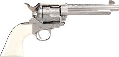 1873 OUTLAW LEGACY NICKEL ENGRAVED 5.5" .45LC POLYMER IVORY GRIP