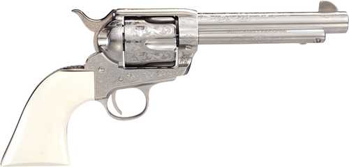 1873 OUTLAW LEGACY NICKEL ENGRAVED 5.5" .357MAG POLYMER IVORY GRIP