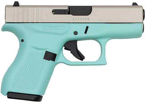 Glock 42 Semi-Automatic Pistol .380 ACP 3.25" Barrel (1)-6Rd Magazine Satin Aluminum Slide Robins Egg Blue Finish