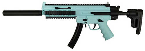 Blue Line Solutions GSG-16 Semi-Automatic Rifle .22 Long Rifle 16.25" Barrel (1)-22Rd Magazine Black Collapsible Stock Mint Green Finish