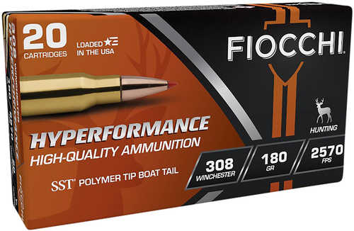 Fiocchi Hyperformance Hunting <span style="font-weight:bolder; ">308</span> Winchester 180 Grain SST 20 Rounds