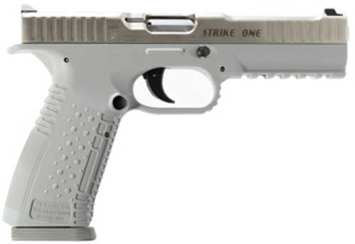 Click to see larger image. American Precision Strike One Semi-Automatic Pistol 9mm Luger 5" Barrel (2)-10Rd Magazines Silver Cerakote Finish