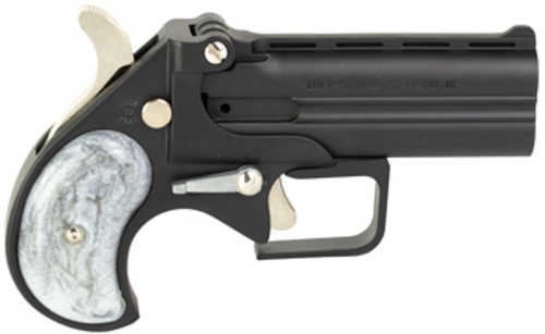 Old West Big Bore Derringer .380 ACP 3.5" Barrel 2 Round Capacity Pearl Grips Fixed Sights Matte Black Finish