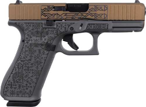 Glock 45 Semi-Automatic Pistol 9mm Luger 4.02" Barrel (1)-17Rd Magazine Burnt Bronze Slide Nordic Symbols Gray Finish