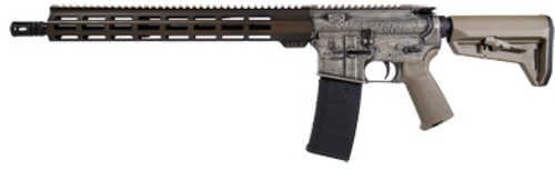 Shark Coast Tactical Viking Semi-Automatic AR Rifle .223 Remington 16" Barrel (1)-30Rd Magazine Nordic Viking Designs On Receiver Tan Magpul MOE Stock Silver Finish