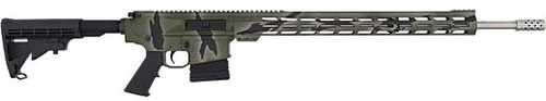 GLFA AR-10 Semi-Automatic RIfle .243 Winchester 24" Barrel (1)-5Rd Magazine Black Synthetic Stock Pursuit Green Cerakote Finish