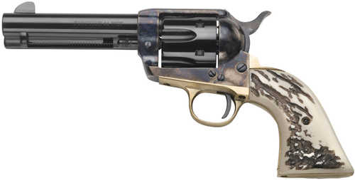 Taylors & Company 1873 Cattleman Single Action Revolver .357 Magnum 4.75" Barrel 6 Round Capacity Imitation Stag Grip Color Case Hardened Finish