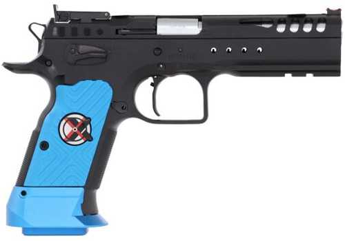 Tanfoglio Limited Master Xtreme Semi-Automatic Pistol .45 ACP 4.75" Barrel (1)-10Rd Magazine Blue Aluminum Grips Black Chrome Finish