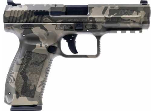 Canik TP9SF Semi-Automatic Pistol 9mm Luger 4.46" Barrel (2)-18Rd Magazines Polymer Grips Woodland Green Camouflage Finish