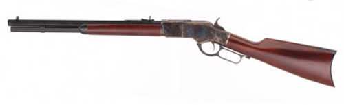 Taylor's & Company Uberti 1873 Lever Action Rifle .357 Magnum 18" Octagonal Barrel 10 Round Capacity Walnut Straight Stock Blue Finish With Case Hardened Frame