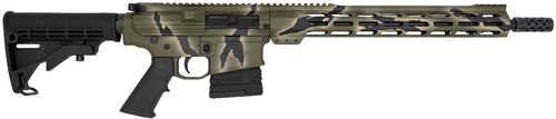GLFA AR-10 Semi-Automatic Rifle .308 Winchester 18" Barrel (1)-10Rd Magazine Black 6 Position Collapsable Stock Cerakote Prusuit Green Camouflage Finish