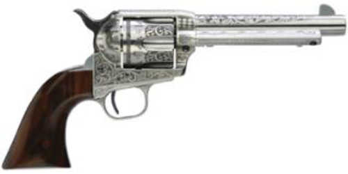 Taylor's & Company Uberti 1873 Single Action Revolver .357 Magnum 5.5" Barrel 6 Round Capacity Walnut Grip Engraved Silver Finish