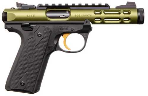 Ruger Mark IV 22/45 Lite Semi-Automatiic Pistol .22 Long Rifle 4.4" Barrel (1)-10Rd Magazine Checkered Black Synthetic Grips Olive Drab Green Anodized Finish