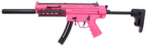 BLG GSG-16 Semi-Autoamtic Rifle .22 Long Rifle 16.25" Barrel (1)-22Rd Magazine Black Collapsible Stock With Magazine Storage Compartment Pink Finish
