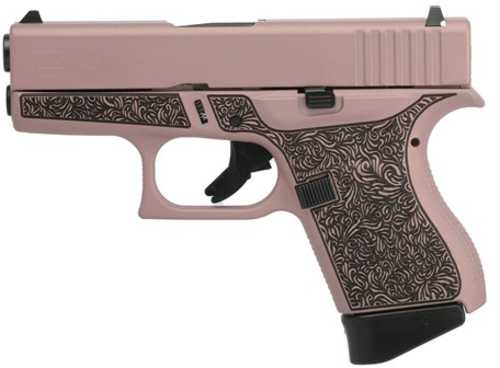 Glock G43 Semi-Automatic Pistol 9mm Luger 3.39" Barrel (2)-6Rd Magazines Fixed Sights Laser Engraved Frame Blush Pink Cerakote Finish