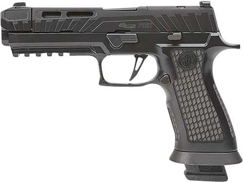 Sig Sauer P320 Spectre Comp Semi-Automatic Pistol 9mm Luger 4.6" Barrel (2)-10Rd Magazines Blackout TXG XGrip Module Black Finish