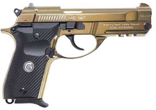 EAA Girsan MC14T Solution Semi-Automatic Pistol .380 ACP 4.5" Barrel (1)-13Rd Magazine Black Grips Gold Plated Applied Finish
