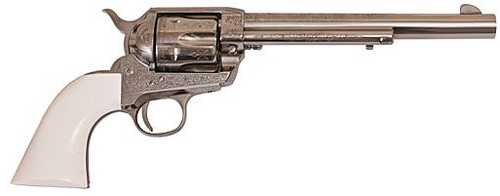 Cimarron Frontier Revolver .357 Magnum/.38 Special 7.5" Barrel 6 Round Capacity Ivory Grips Nickel Engraved Finish