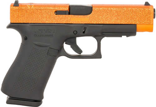 Glock G48 MOS Compact Slim Semi-Automatic Pistol 9mm Luger 4.17" Barrel (1)-10Rd Magazine Orange Glitter Cerakote Slide Black Polymer Finish