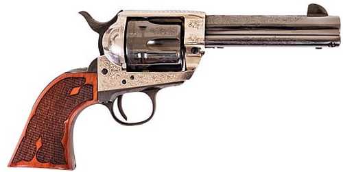 Cimarron Frontier Revolver .357 Magnum 4.75" Blued Barrel 6 Round Capacity Wood Grips Silver Finish