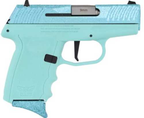 SCCY DVG1 Semi-Autoamtic Pistol 9mm Luger 3.1" Barrel (1)-10Rd Magazine Crystal Blue Glitter Slide Blue Polymer Finish