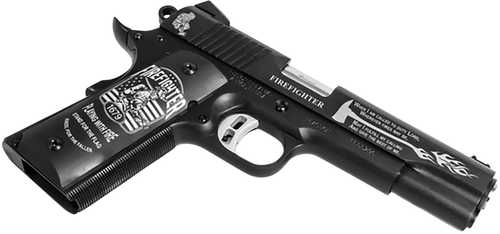 Fusion Firearms 1911 Reaction Firefighter Tribute Semi-Automatic Pistol .45 ACP 5" Barrel (1)-8Rd Magazine Engraved Black Aluminum Grips Matte Black Oxide Finish