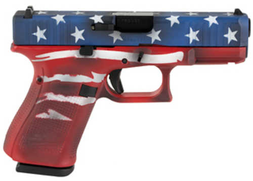 Glock 19 M.O.S. Gen5 Compact Semi-Automatic Pistol 9mm Luger 4.02" Barrel (3)-15Rd Magazines Red, White, and Blue Skydas Finish