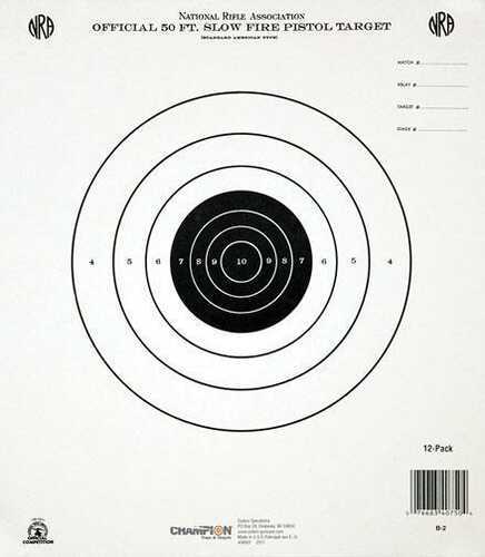 Champion Traps and Targets Gb2 50 Ft Slow Fire(Training&Qualifying)(12 Pack) 40750