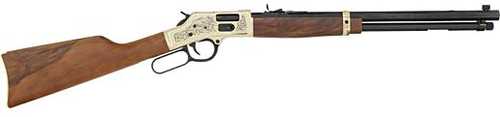 Henry Big Boy Brass Lever Action Rifle .357 Magnum 20" Octagon Blued Steel Barrel 10 Round Capacity Walnut Stock Engraverd Brass Finsh