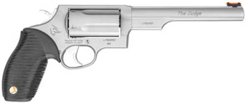 Taurus Judge Double Action Revolver .410 Gauge/.45 LC 6.5" Barrel 2.5" Chamber 5 Round Capacity Rubber Grips Matte Stainless Steel Finish