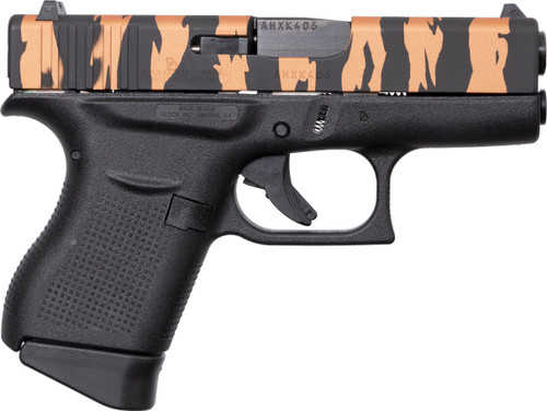 Glock 43 Semi-Automatic Pistol 9mm Luger 3.39" Barrel (2)-6Rd Magazines Copper Tiger Stripe Slide Black Polymer Finish