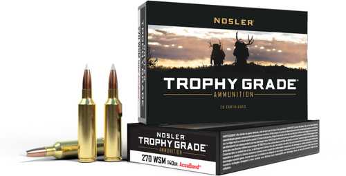 <span style="font-weight:bolder; ">Nosler</span> 270 WSM 140GR <span style="font-weight:bolder; ">ACCUBOND</span> TROPHY GRADE AMMUNITION