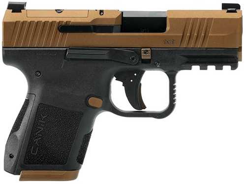 Canik Mete MC9 Semi-Automatic Pistol 9mm Luger 3.18" Barrel (1)-12Rd & (1)-15 Rd Magazines Bronze Cerakote Slide Black Polymer Finish