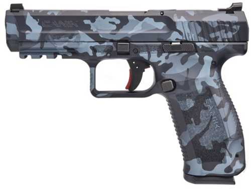 Canik TP9SF Special Forces Ssemi-Automatic Pistol 9mm Luger 4.46" Barrel (2)-18Rd Magazines Woodland Blue Cerakote Finish