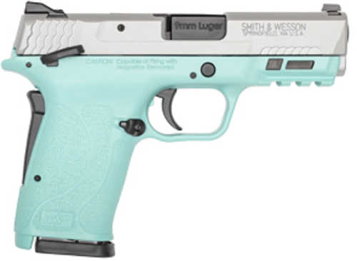 Smith & Wesson M&P9 SHIELD EZ M2.0 Semi-Automati Pistol 9mm Luger 3.68" Barrel (2)-8Rd Magazines Silver Slide Robins Egg Blue Finish