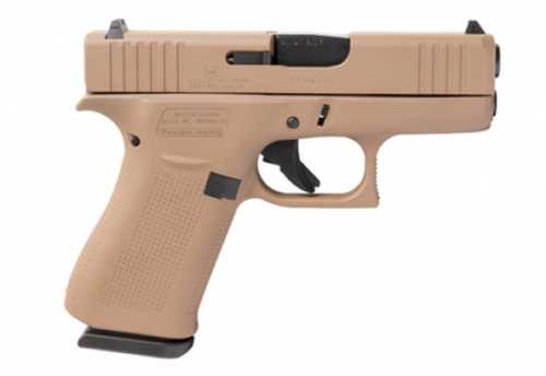 Glock 43X Sub-Compact Semi-Automatic Pistol 9mm Luger 3.41" Barrel (2)-10Rd Magazines Fixed Sights Coyote Tan Cerakote Finish