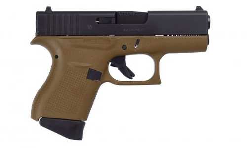 Glock G43 Gen3 Semi-Automtic Pistol 9mm Luger 3.39" Barrel (2)-6Rd Magazines Fixed Sights Black Slide Flat Dark Earth Polymer Finish