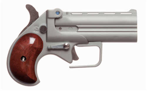 Used Old West Big Bore Derringer 9mm Luger 3.5" Barrel 2 Round Capacity Rosewood Grips Silver Finish