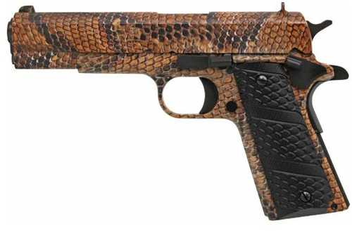 Iver Johnson 1911A1 Semi-Automatic Pistol .45 ACP 5" Barrel (1)-8Rd Magazine Fixed Sights Black Snakeskin Wood Grips Rattlesnake Camouflage Finish