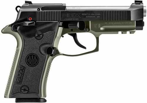 Beretta 80X Cheetah Semi-Automatic Pistol .380 ACP 3.9" Barrel (2)-10Rd Magazines Red Dot Optic Ready Black Slide Rubber Grips OD Green Finish